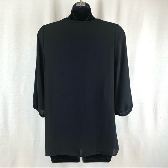 My beloved V-neck keyhole top black dress shirt size small - Picture 3 of 5